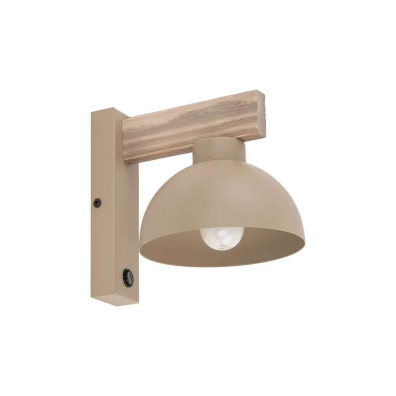 Kinkiet z włącznikiem Oslo Sabia beżowy / drewno TK Lighting Kup teraz
