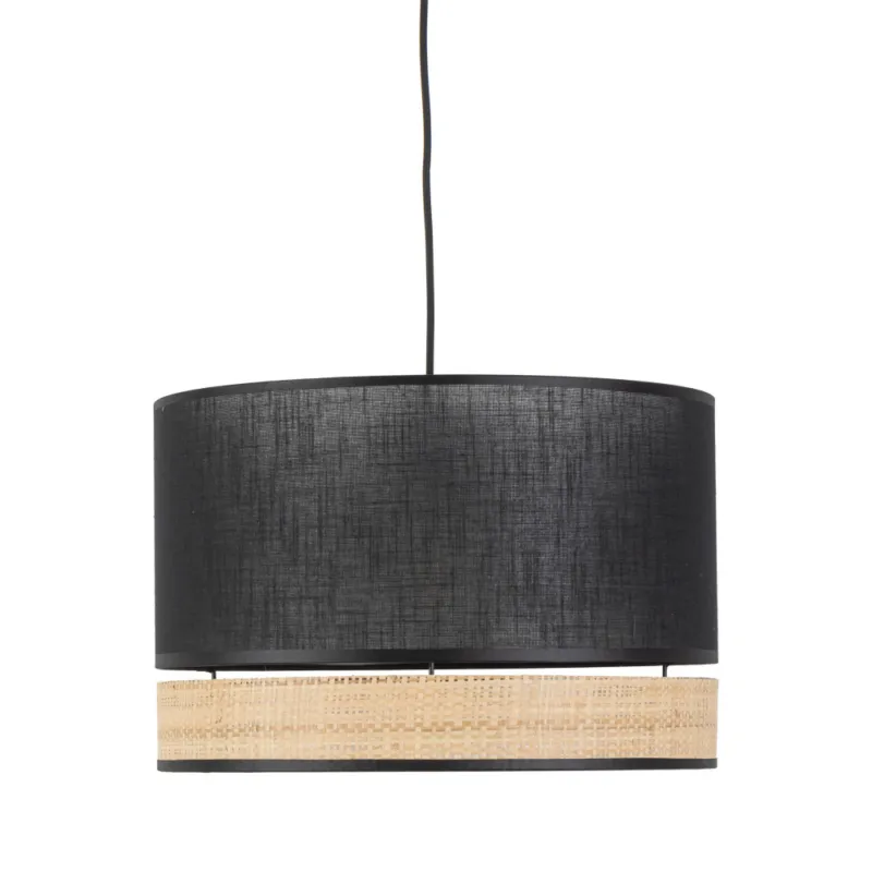 Lampa boho wisząca Paglia New 38cm czarny / plecionka TK Lighting Promocja