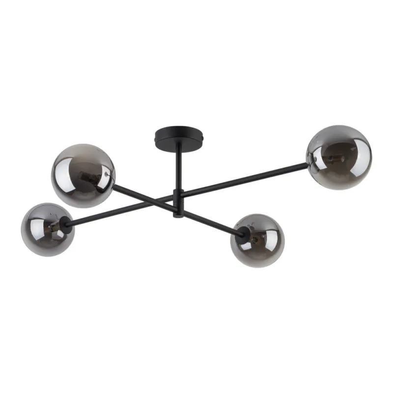 Łatwy zwrot Lampa sufitowa szklane kule Sarius IV 90cm grafit lustrzany / czarny TK Lighting