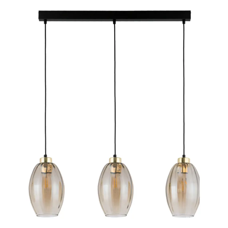 Wysoka jakość Lampa wisząca szklana retro na listwie Sebo III 80cm bursztynowa TK Lighting