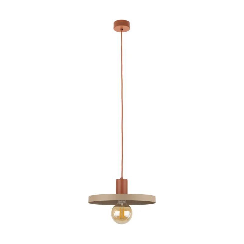 Lampa wisząca z płaskim kloszem Sila Sabia Brick 30cm beżowa TK Lighting Szybka dostawa