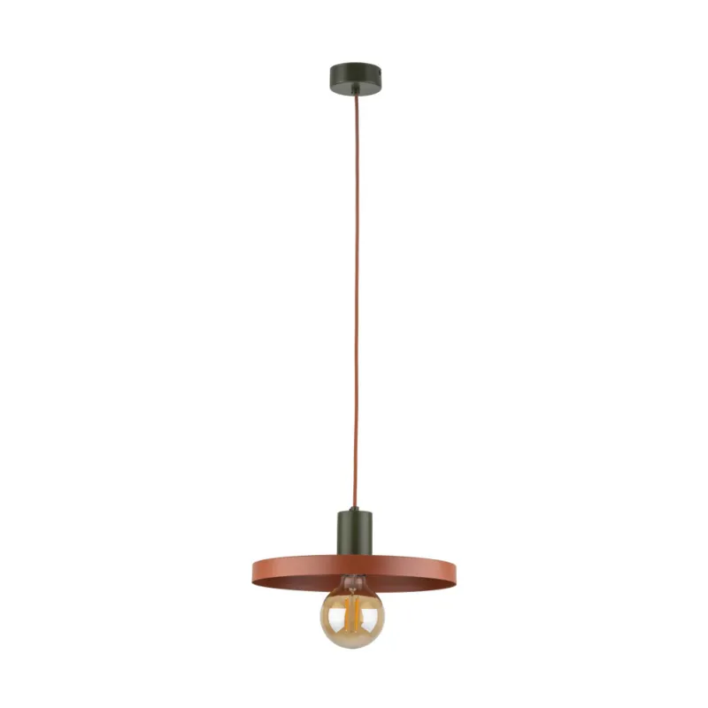 Rabat Lampa wisząca z płaskim kloszem Sila Brick Green 30cm ceglana TK Lighting