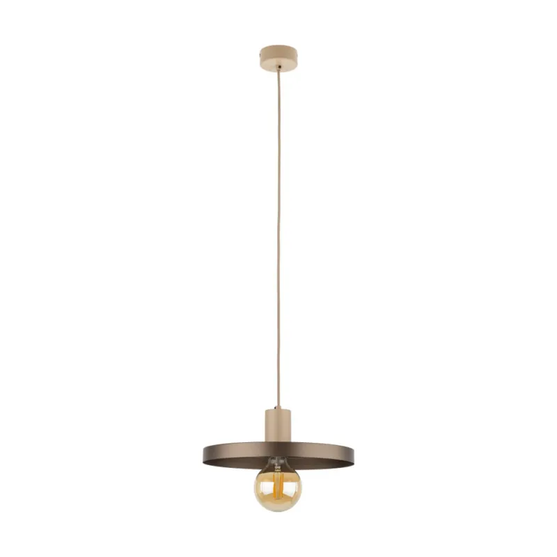 Lampa wisząca z płaskim kloszem Sila Sabia Brown 30cm brązowa TK Lighting Hit cenowy