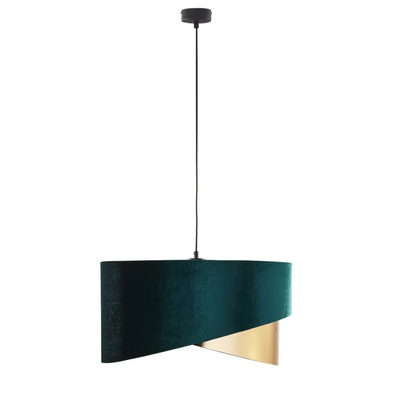 Lampa wisząca z abażurem Tercino 50cm zielono-złota TK Lighting Tylko dziś