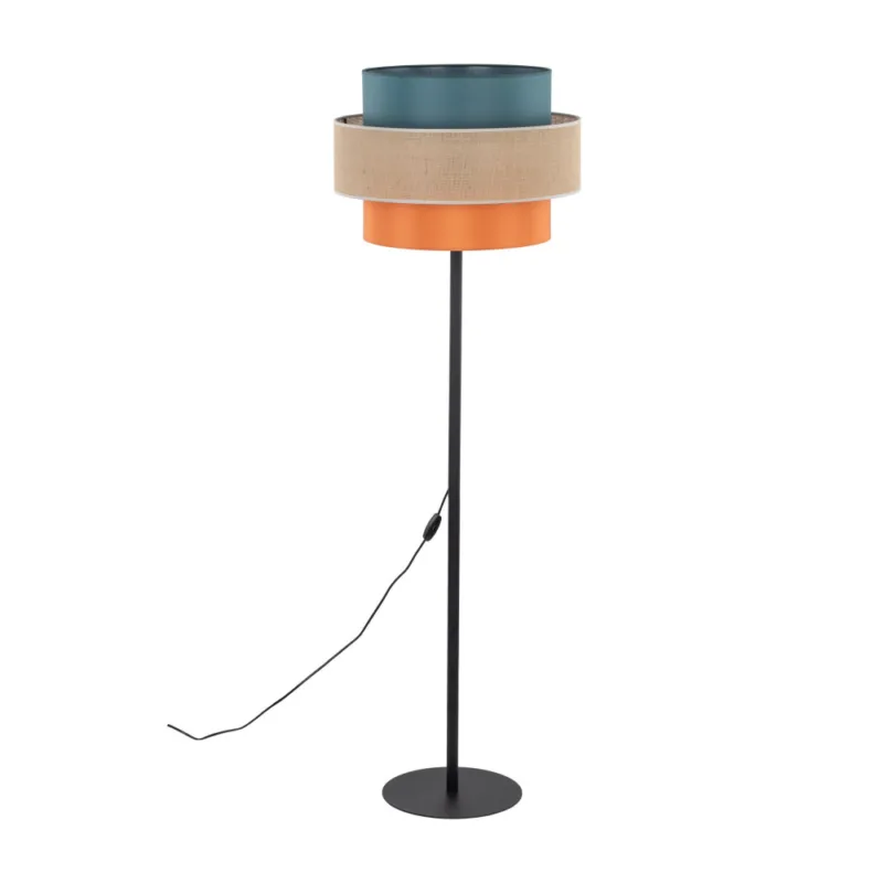 Do wyczerpania zapasów Lampa podłogowa z kolorowym abażurem Trio Juta II 50cm H159cm TK Lighting
