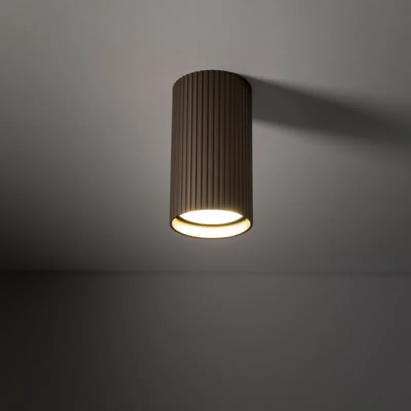 Tani Lampa spot tuba ryflowana Tune 5,5cm H10cm brązowa TK Lighting