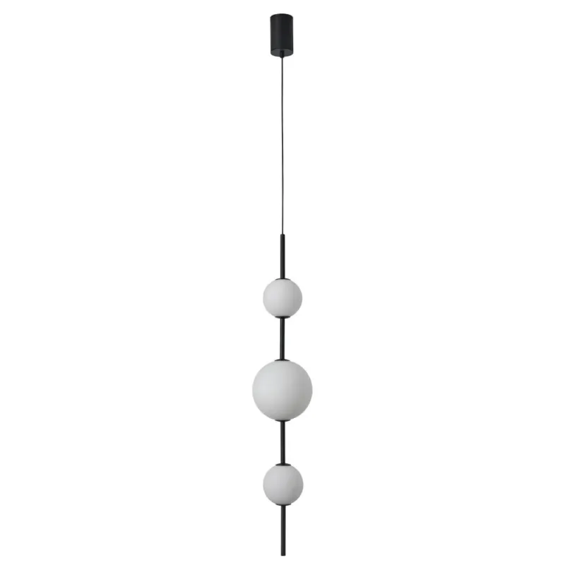 Lampa wisząca pionowe szklane kule Bolti 15cm IP44 biały / czarny Yaskr Nie przegap