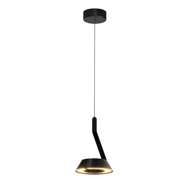 Nowy Lampa wisząca regulowana Garta LED 18cm anodyzowany szczotkowany czarny Yaskr