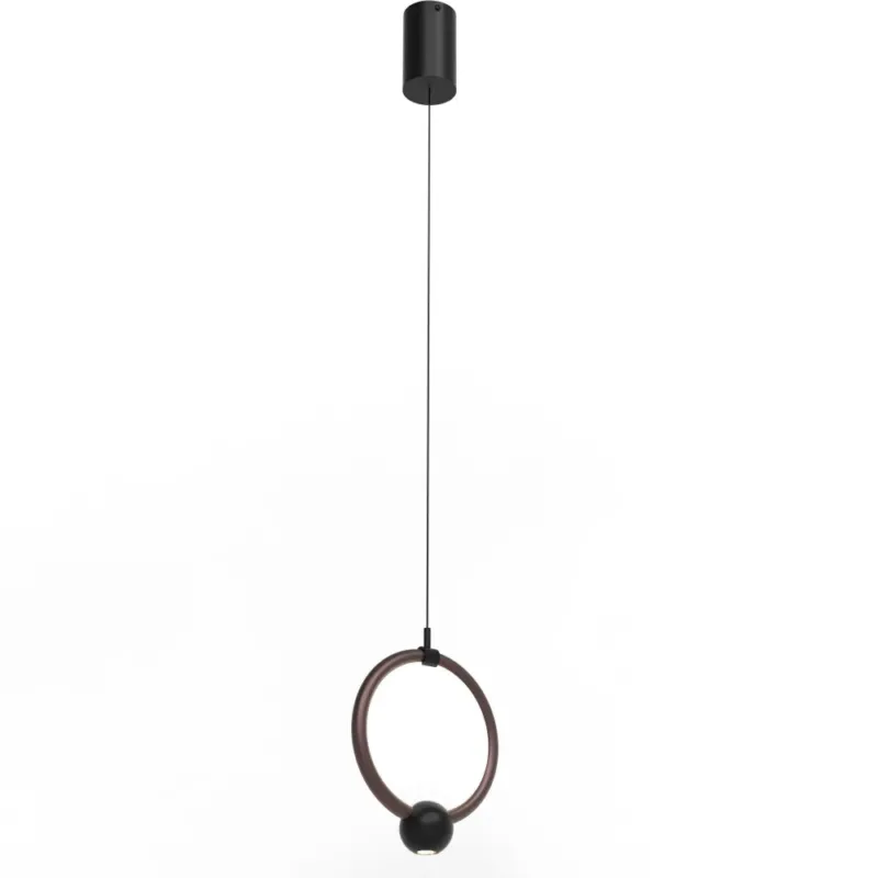 Bezpieczne zakupy Lampa wisząca kula z dekoracyjnym elementem Kolia LED 20cm brąz / czarny Yaskr