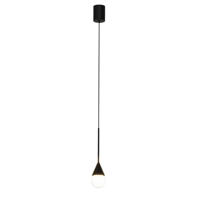 Oferta limitowana Mała lampa wisząca do łazienki Nata LED 3000K 6cm czarna Yaskr
