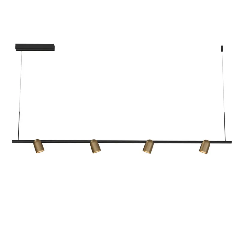 Lampa wisząca podłużna z reflektorkami Slide LED 200cm czarny / szczotkowany mosiądz Yaskr Ekspresowa dostawa