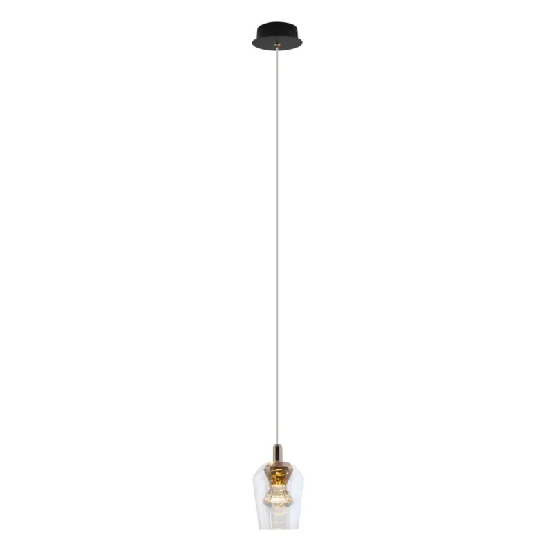 Lampa wisząca glamour Tasa LED 9cm szkło transparentne / różowe złoto Yaskr Ekspresowa dostawa