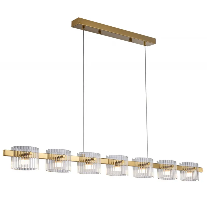 Lampa wisząca szklana podłużna Baccio LED 120cm przeźroczysto-złota Step Into Design Łatwy zwrot