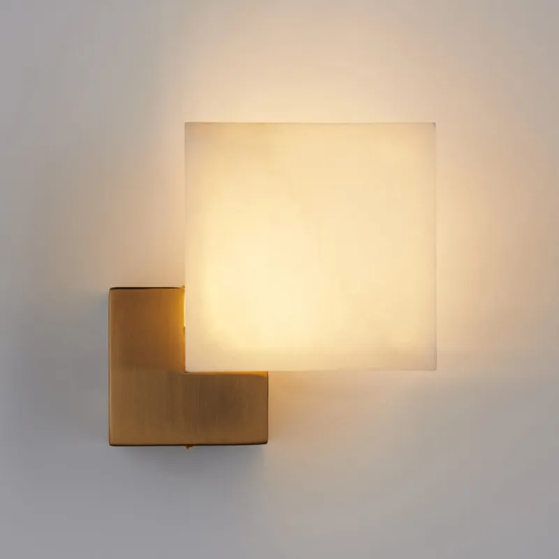 Nie przegap Kinkiet marmurowy Cubo LED 18cm biało-złoty Step Into Design