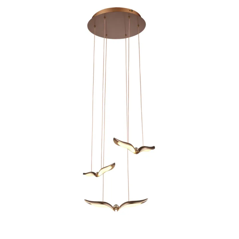Lampa wisząca dekoracyjna - ptaki Gufo III LED 36cm różowe złoto Step Into Design Super okazja