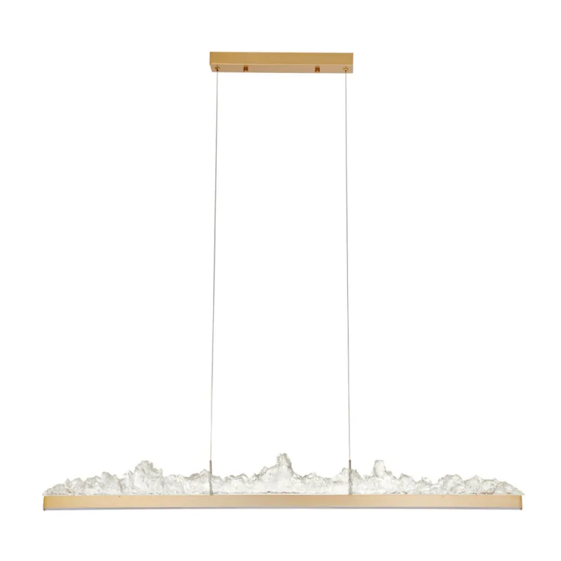 Bezpieczne zakupy Lampa wisząca kryształowa podłużna Montana LED 125cm złota Step Into Design