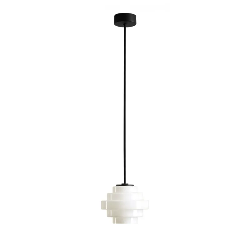 Szybka dostawa Lampa sufitowa szklana Filo Milky 14cm H71cm mleczne szkło / czarny Aldex
