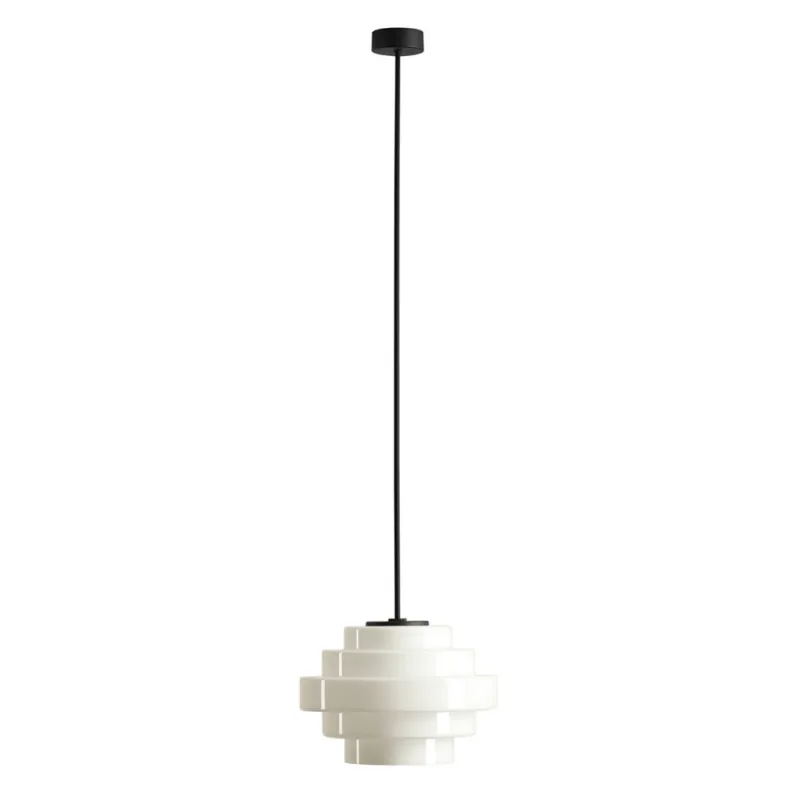 Lampa sufitowa szklana Filo Milky 22cm H105cm mleczne szkło / czarny Aldex Kup online