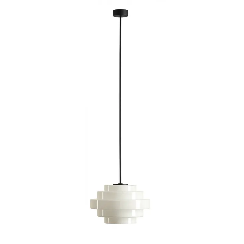 Lampa sufitowa szklana Filo Milky 28cm H108 mleczne szkło / czarny Aldex Tylko do końca tygodnia