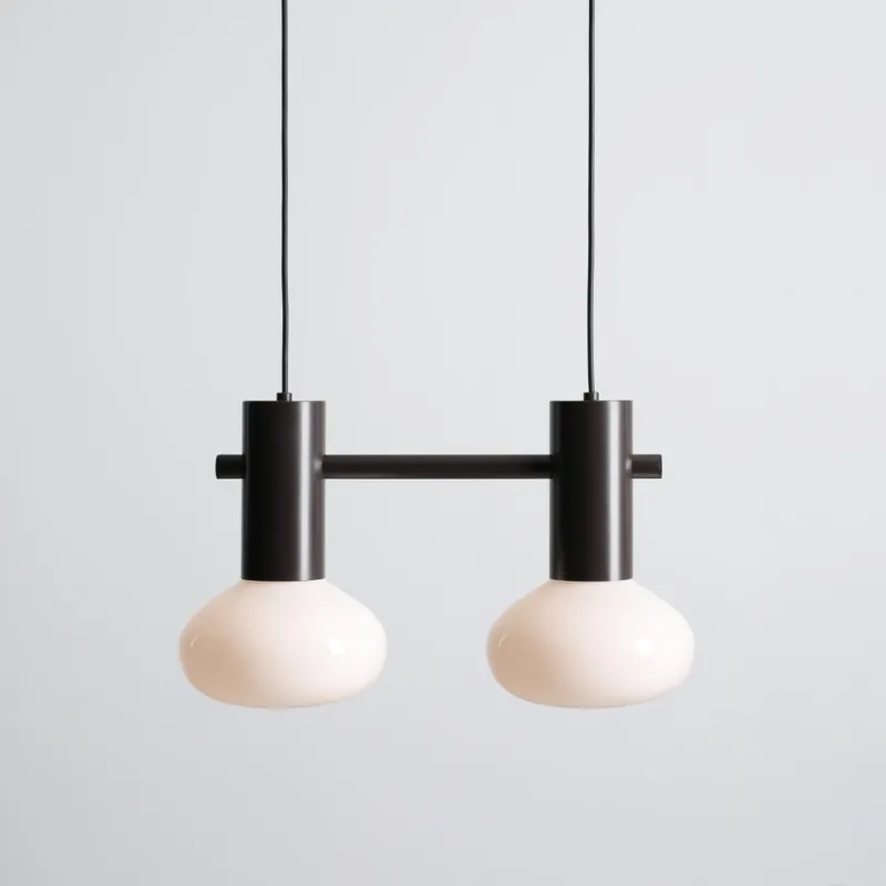 Lampa wisząca szklana Flo Mokka II 46cm opal / brązowy Aldex Do wyczerpania zapasów