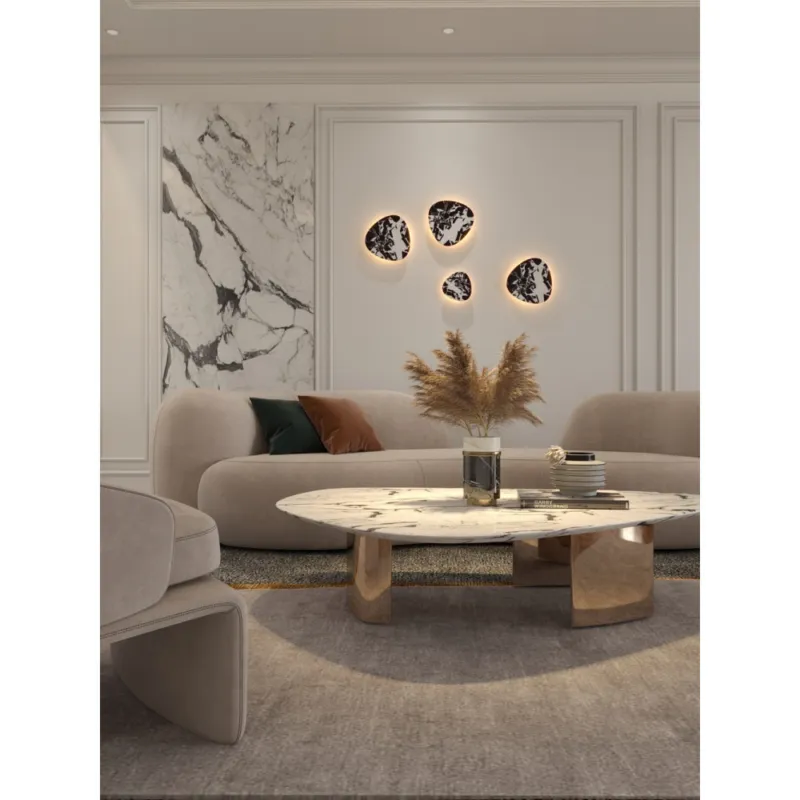 Kinkiet dekoracyjny marmurowy Marbles LED 20cm biały kamień MaxLight Rabat