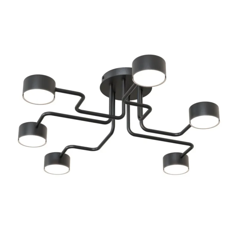 Lampa sufitowa 6 ramienna Kurage czarna Emibig Nowy
