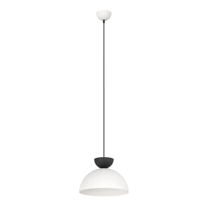Promocja Lampa wisząca metalowa Lunaro 30cm biały / czarny Emibig