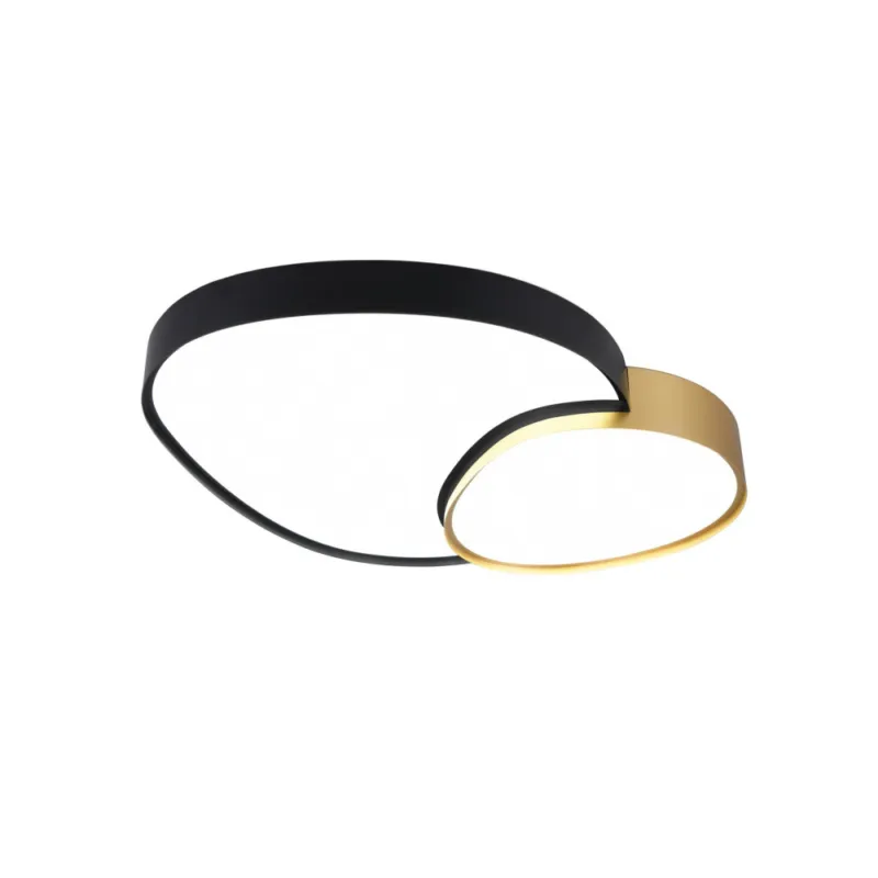 Do wyczerpania zapasów Plafon z pilotem nowoczesny Rise LED 70x66cm czarno-złoty Trio