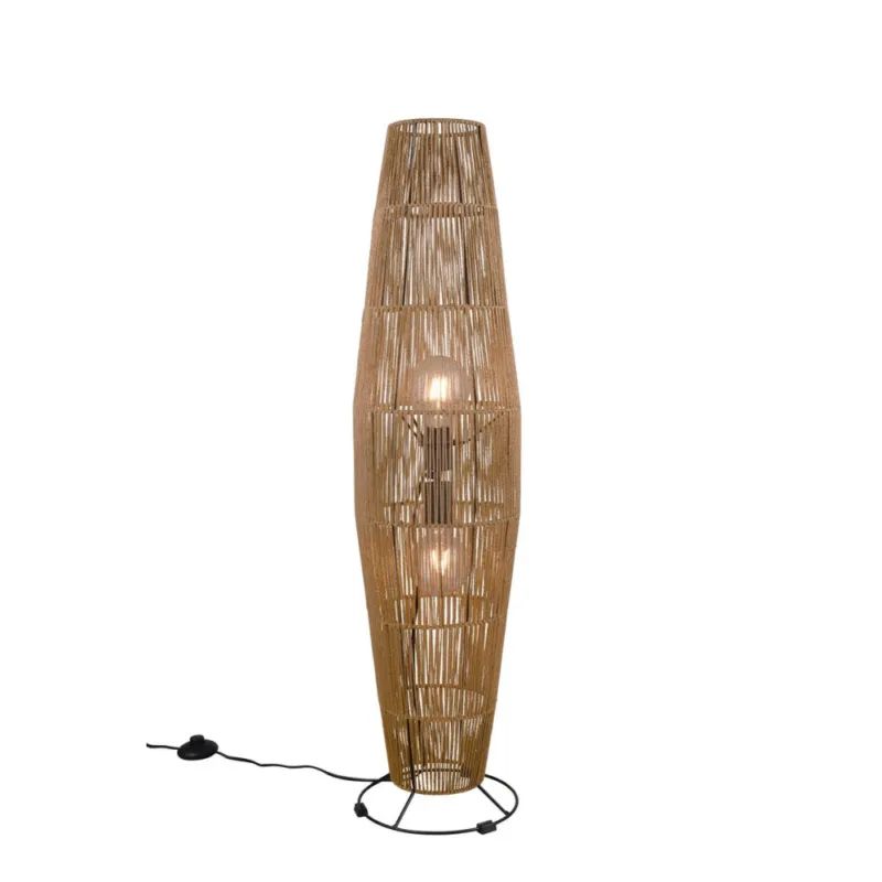 Rabat Lampka podłogowa boho Miki 103cm brązowo-czarna Reality