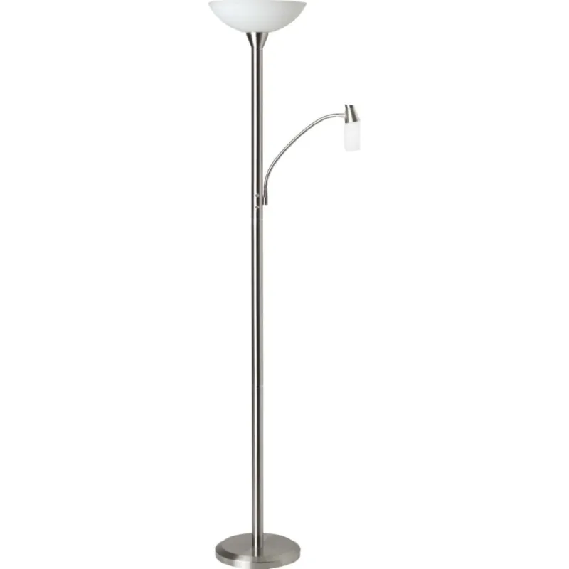 Lampa podłogowa szklana antyczna Lucy Satynowy Chrom Brilliant Cena promocyjna