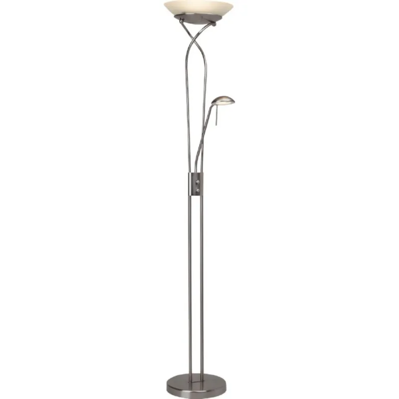 Ograniczona ilość Lampa podłogowa szklana antyczna Ollie Led Satynowy Chrom/Biała Brilliant