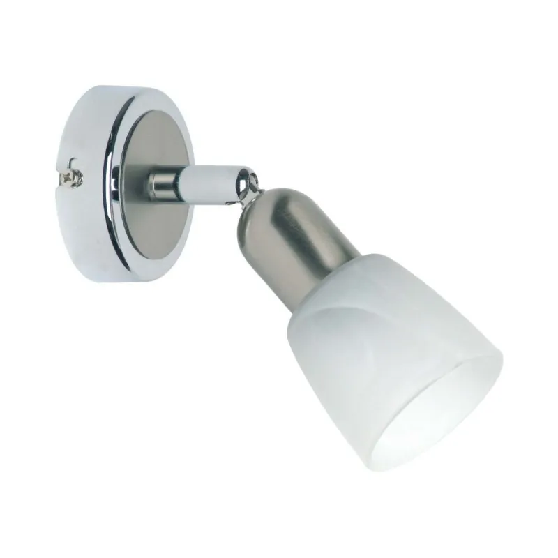 Wyjątkowa oferta Kinkiet szklany klosz Sofia Satynowy Chrom/Chrom Brilliant