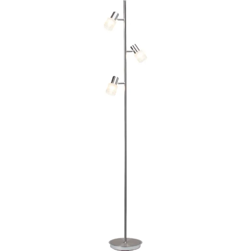 Lampa podłogowa szklana Lea Led Satynowy Chrom/Chrom Brilliant Dostępne od ręki