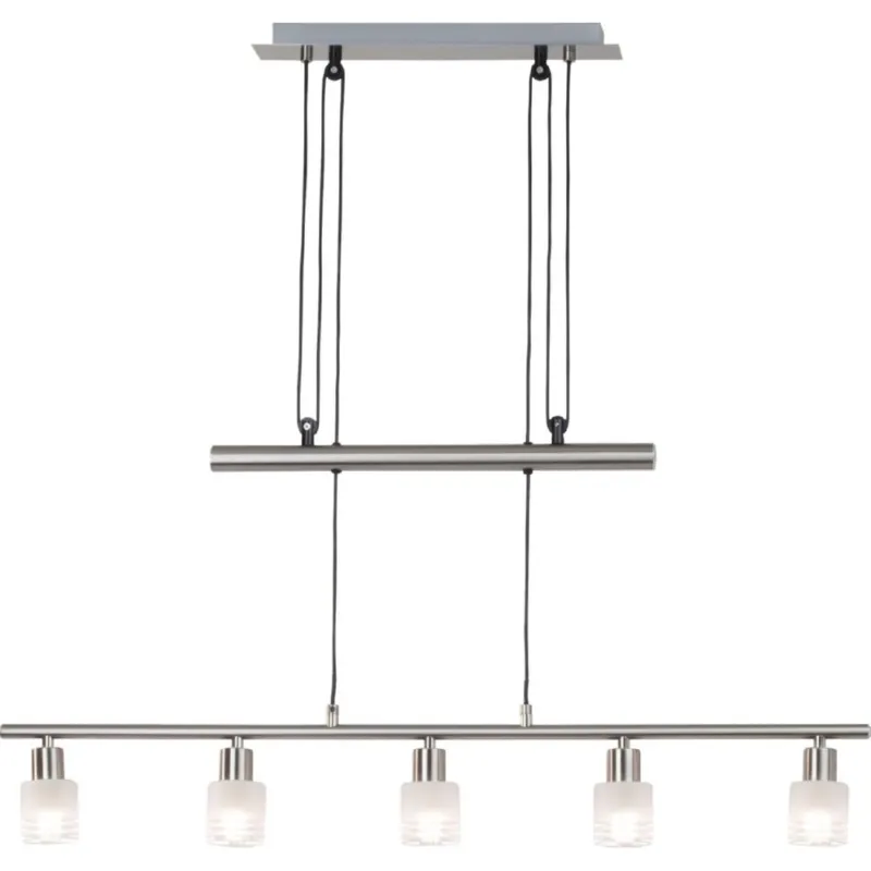 Nie przegap Lampa wisząca szklana podłużna Lea V Led Satynowy Chrom/Chrom Brilliant