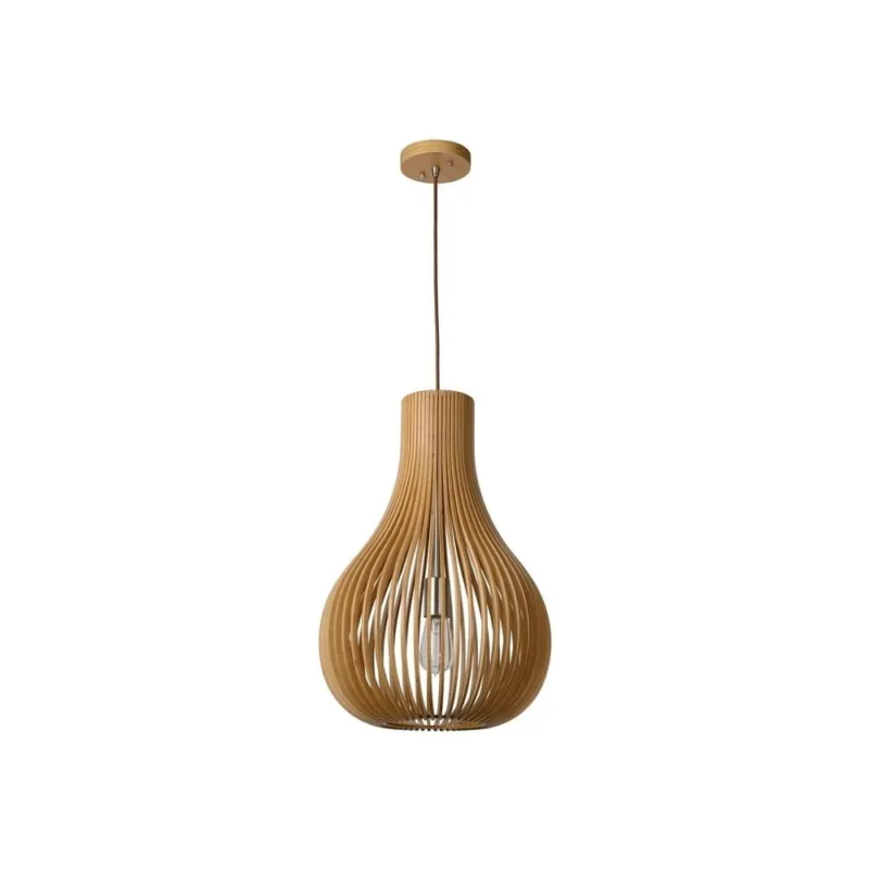 Lampa wisząca drewniana Bodo 38 Jasne Drewno Lucide Tylko dziś