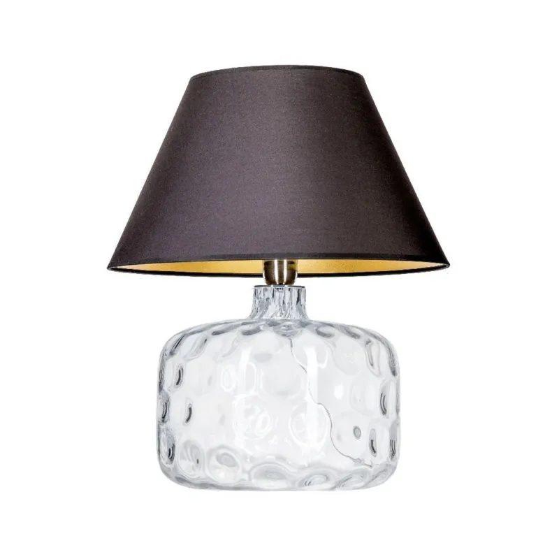 Nowość Lampa stołowa szklana z abażurem Paris Czarna 4Concept