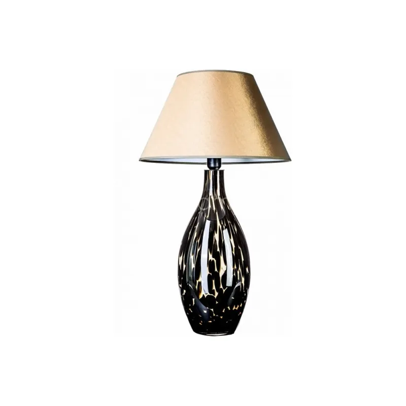 Lampa stołowa szklana z abażurem Kenya Oliwkowo-Złota 4Concepts Ostatnie sztuki