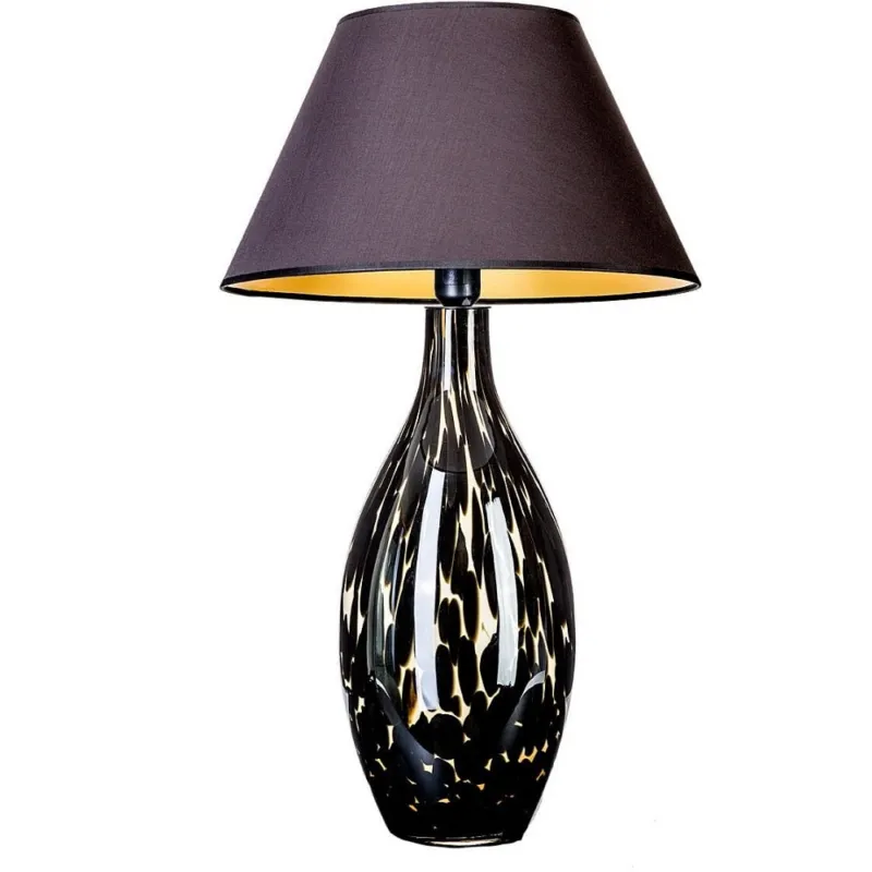Lampa stołowa szklana z abażurem Kenya Czarna 4Concepts Bezpieczna płatność