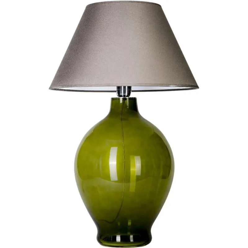 Lampa stołowa szklana Genova Oliwkowo-Szara 4Concept Wyprzedaż