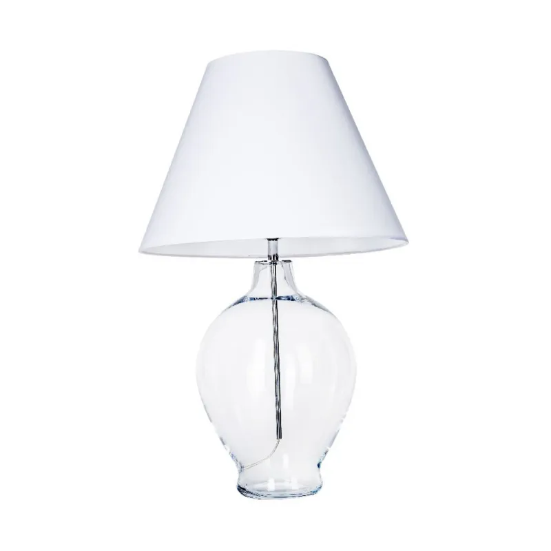 Łatwy zwrot Lampa stołowa szklana Capri Biała 4Concept