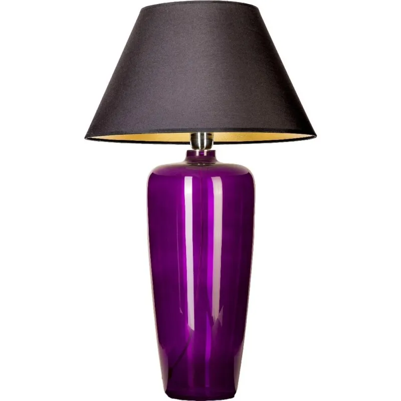 Tylko dziś Lampa stołowa szklana Bilbao Violet Czarna 4Concept