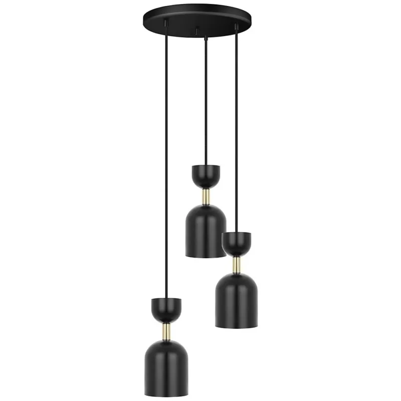 Lampa wisząca potrójna designerska Supuru III czarny/złoty Ummo Obniżka ceny