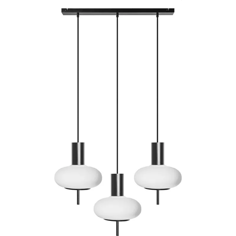 Zamów dziś Lampa wisząca potrójna na listwie Torni III biało-czarna Ummo
