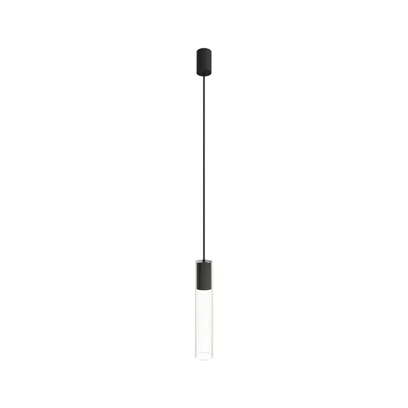 Lampa wisząca szklana tuba Cylinder 35cm przezroczysty/czarny Nowodvorski Nowość