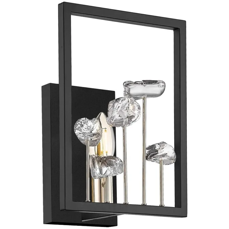 Oferta limitowana Kinkiet szklany glamour Caroline czarny/przeźroczysty/złoty Zumaline