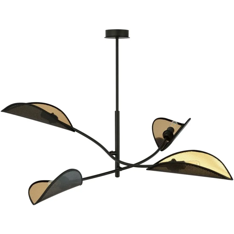 Zniżka Lampa sufitowa designerska Lotus IV czarno-złota Emibig