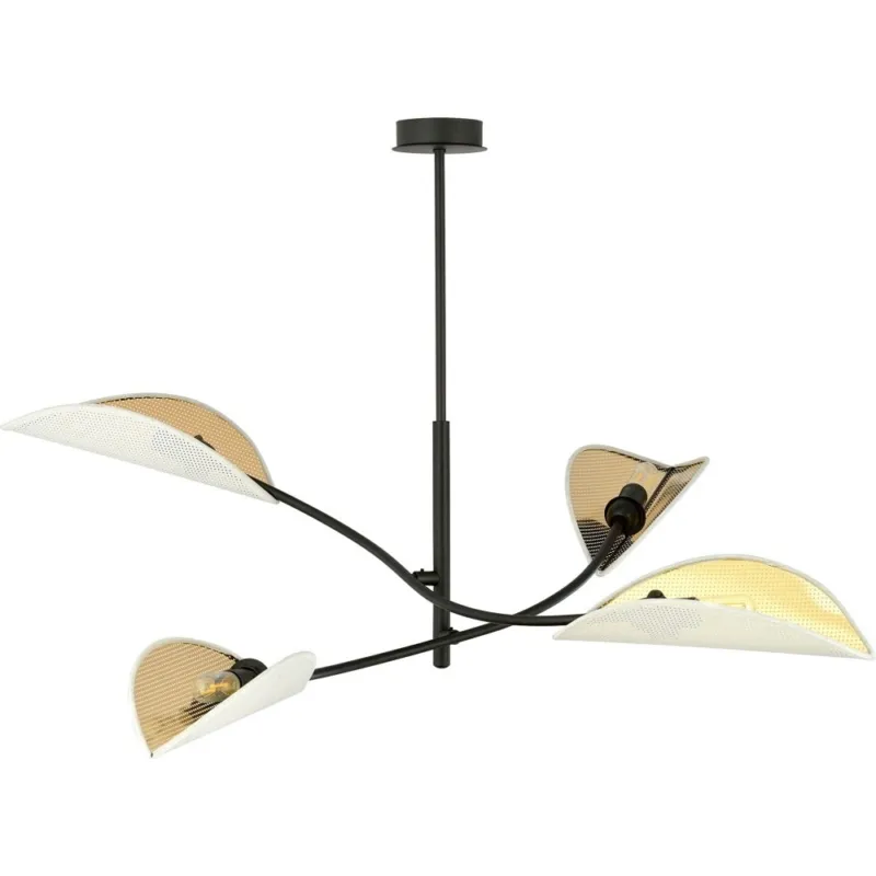 Cena promocyjna Lampa sufitowa designerska Lotus IV biało-złota Emibig
