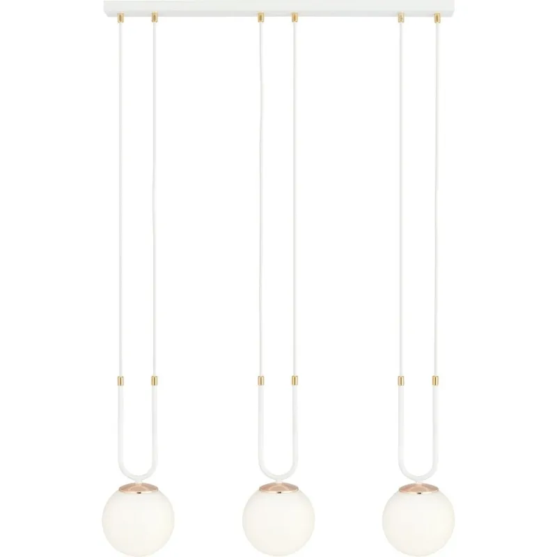 Nie przegap Lampa wisząca szklane kule Glam III biała Emibig