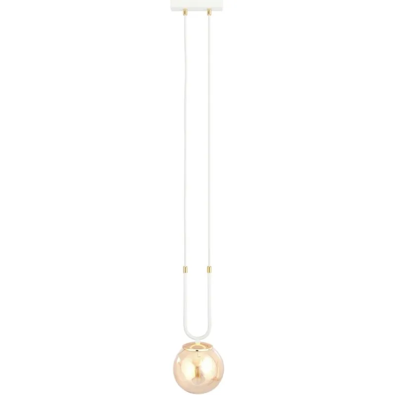 Bestseller Lampa wisząca szklana kula Glam biało-bursztynowa Emibig