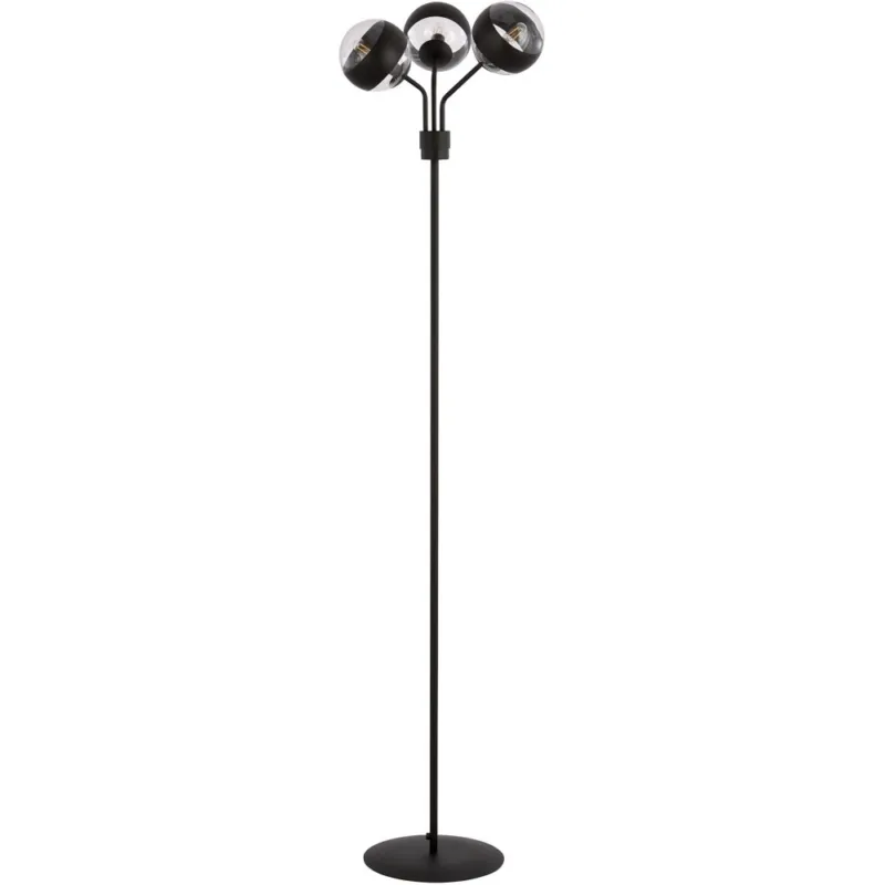 Lampa podłogowa szklane kule Nova czarna-przeźroczysta Emibig Ekspresowa dostawa